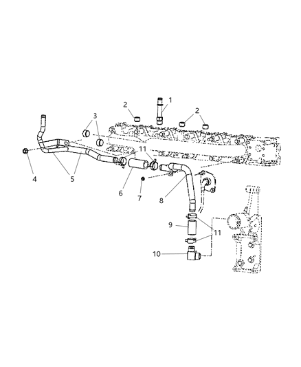 2007 Dodge Ram 3500 Hose Diagram for 5179114AA