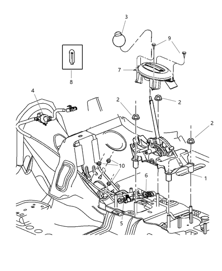 2006 Chrysler PT Cruiser Gearshift Control Diagram 3