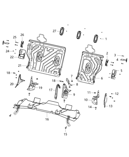 2017 Jeep Patriot Bracket Diagram for 68001654AA