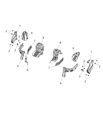 2021 Ram ProMaster 1500 Fender-Fender Diagram for 68213478AB