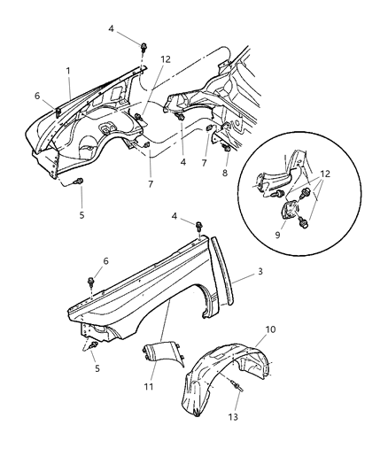 2003 Dodge Durango Fender Front Diagram