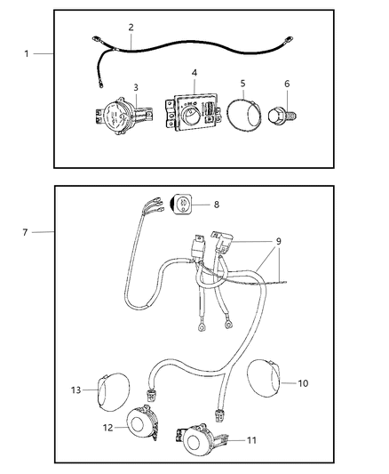 2008 Dodge Ram 3500 Pickup Light Kit - Fog Diagram