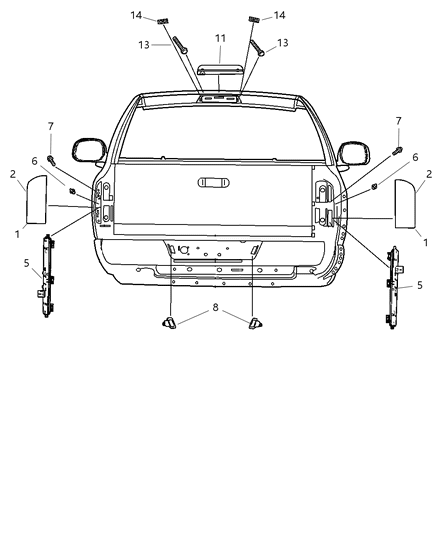 2006 Dodge Ram 2500 Lamps - Rear Diagram