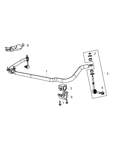 2016 Ram 3500 Pickup Front Stabilizer Bar Diagram 2