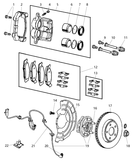 2007 Jeep Commander Sensor-Anti-Lock Brakes Diagram for 56044144AC