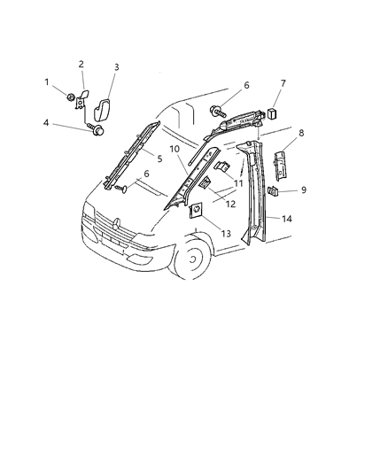 2003 Dodge Sprinter 3500 Inner Panels Diagram 2