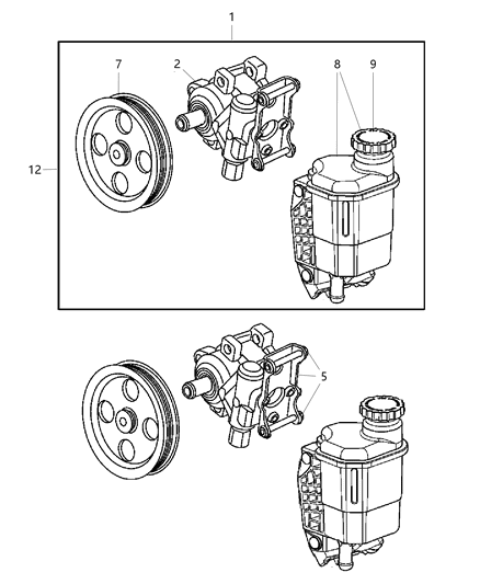 2005 Dodge Ram 1500 Pulley-Power Steering Pump Diagram for 53032723AB