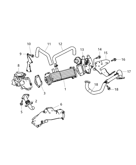 2008 Dodge Sprinter 3500 Change Over Valve & EGR Cooler Diagram