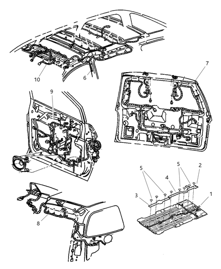 1998 Chrysler Town & Country Wiring-Dome Lamp Diagram for 4869275AC