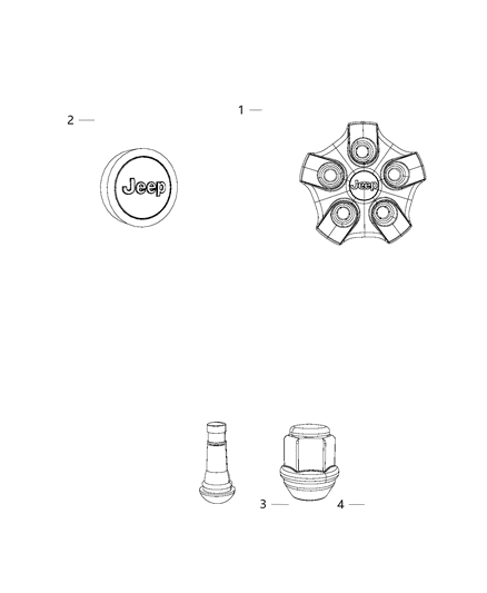 2014 Jeep Compass Wheel Covers & Center Caps Diagram