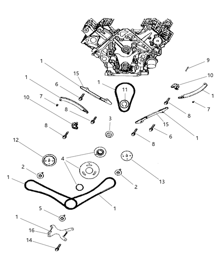 2005 Dodge Durango Timing Chain & Guides Diagram 2