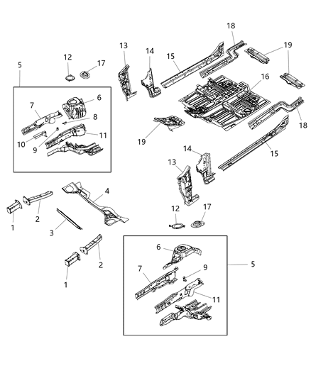 2015 Chrysler 200 CROSSMEMBER-Dash Diagram for 68081973AB