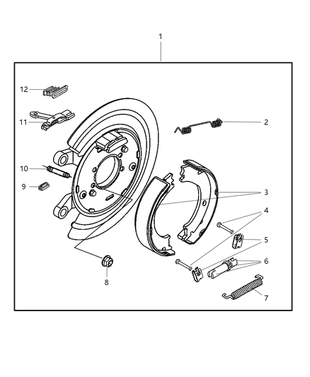 2003 Dodge Ram 3500 Parking Brake Assembly, Rear, Disc Diagram