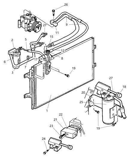 1999 Dodge Ram Van Valve-A/C Check Valve Diagram for 5015804AA