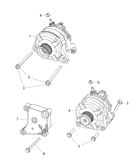 2018 Ram 3500 Generator-Engine Diagram for 56029643AB