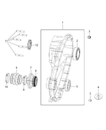 2011 Ram 1500 Case-Front Diagram for 68042765AA