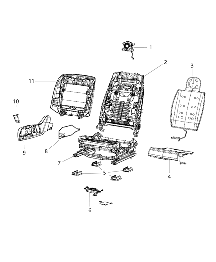 2012 Chrysler 300 Adjusters, Recliners & Shields - Passenger Seat - Power Diagram