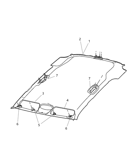 2002 Jeep Liberty Headliner & Visor Diagram