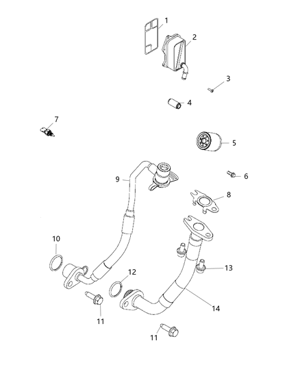 2019 Jeep Renegade Engine Oil Filter & Housing / Cooler Diagram 1