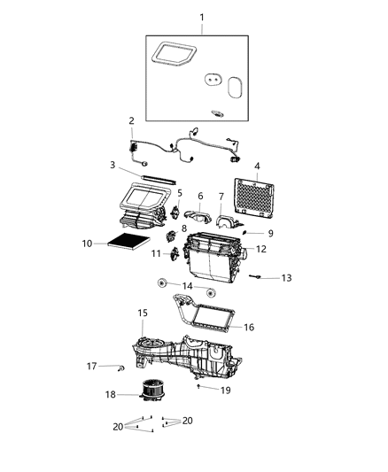 2021 Jeep Wrangler Seal Kit-A/C And Heater Unit Diagram for 68364654AB