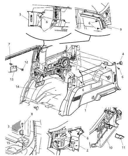 2009 Chrysler Aspen SILENCER-Panel Inner Diagram for 55361451AE