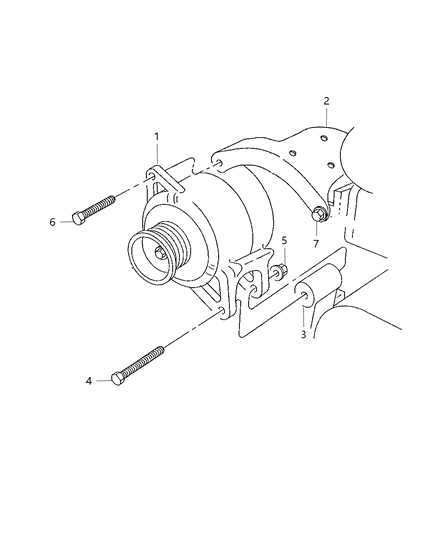 1998 Dodge Ram 1500 Alternator & Mounting Diagram 3