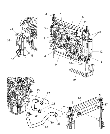 2007 Dodge Charger SHROUD-Fan Diagram for 5137717AB