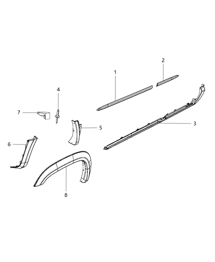 2011 Dodge Dakota Exterior Ornamentation Diagram