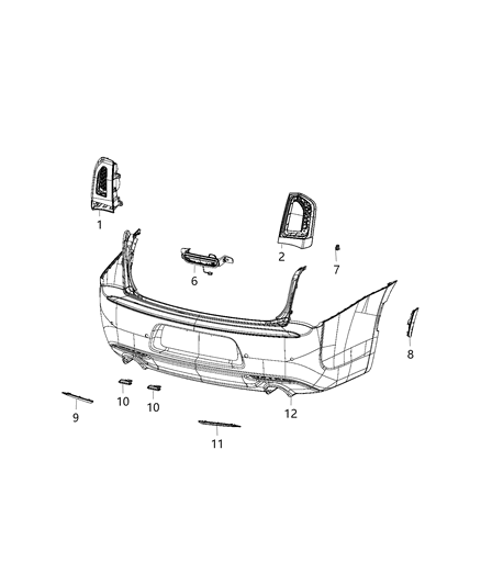 2020 Chrysler 300 Center High Mounted Stop Diagram for 68386753AD