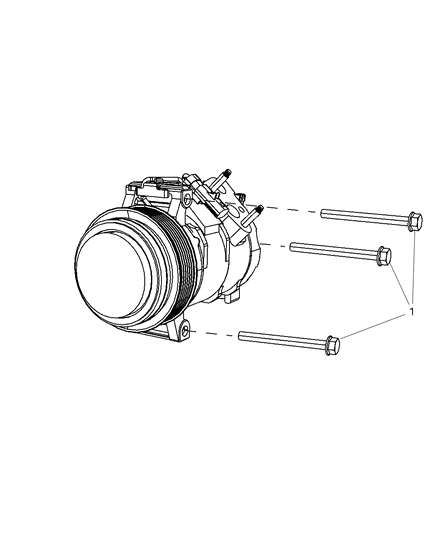 2009 Jeep Grand Cherokee A/C Compressor Mounting Diagram 1