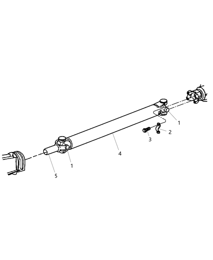 2003 Jeep Liberty Rear Drive Shaft Diagram for 52111555AG