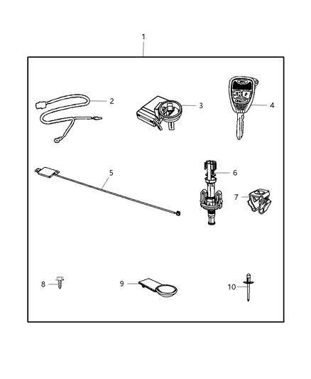 2013 Chrysler 200 Key-Blank With Transmitter Diagram for 68092985AA