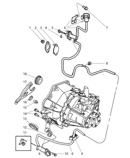 2006 Chrysler PT Cruiser Linkage, Clutch Diagram 1