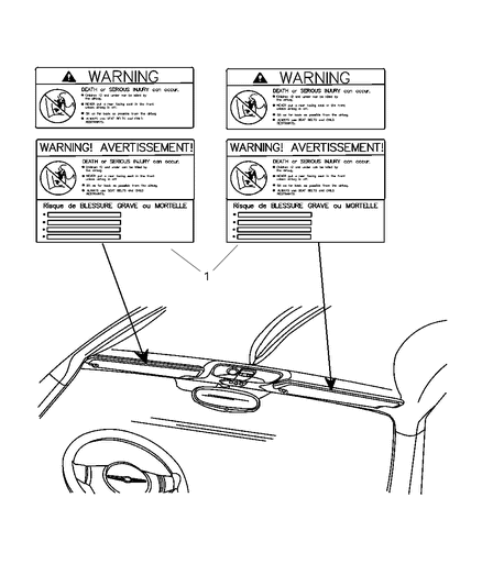 2004 Chrysler Crossfire Visor - Interior Diagram