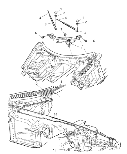 2004 Dodge Viper Panel-COWL Top Diagram for UC22RXFAC