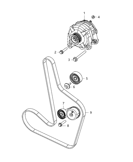 2010 Chrysler Sebring Generator/Alternator & Related Parts Diagram 4