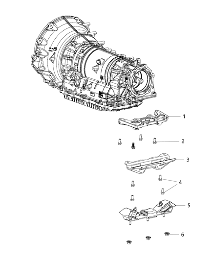 2019 Ram 1500 INSULATOR-Transmission Mount Diagram for 68248790AA