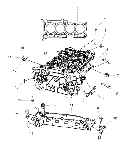 2007 Dodge Caliber Cylinder Head And Components Diagram 4