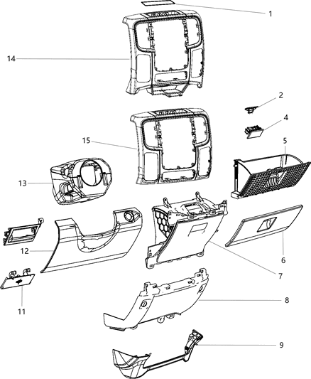 2015 Ram 3500 Cab Chassis Instrument Panel Trim Diagram 1