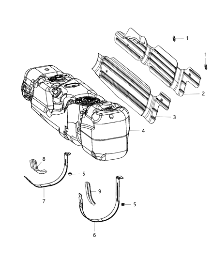 2020 Ram 3500 Pickup Fuel Tank And Related Parts Diagram