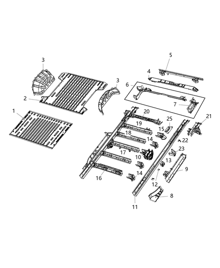 2021 Ram ProMaster 1500 Rear Floor Pan Diagram 1