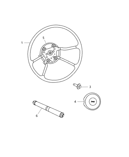 2007 Jeep Wrangler Cover-Steering Wheel Back Diagram for 1JM26XDVAA