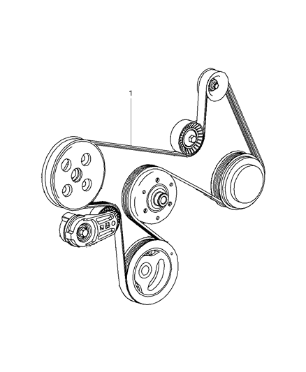 2011 Jeep Wrangler Belts, Serpentine & V-Belts Diagram 2