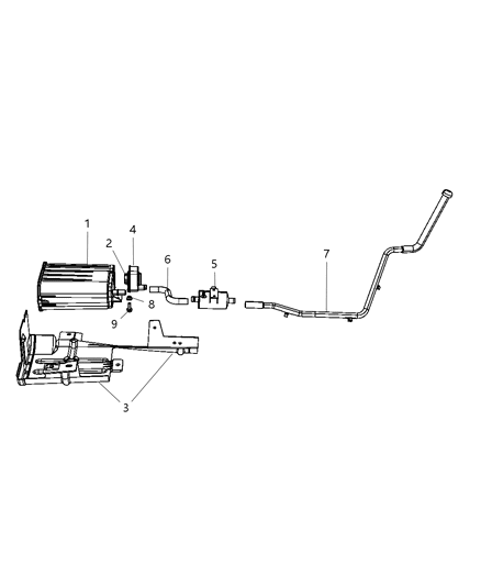 2008 Chrysler Pacifica Bracket-Vapor CANISTER Diagram for 4809989AB