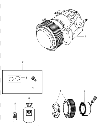 2012 Ram 2500 A/C Compressor & Related Parts Diagram