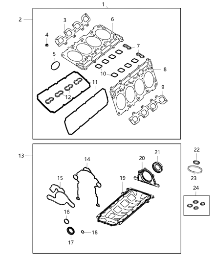 2019 Ram 3500 Engine Gasket/Install Kits Diagram