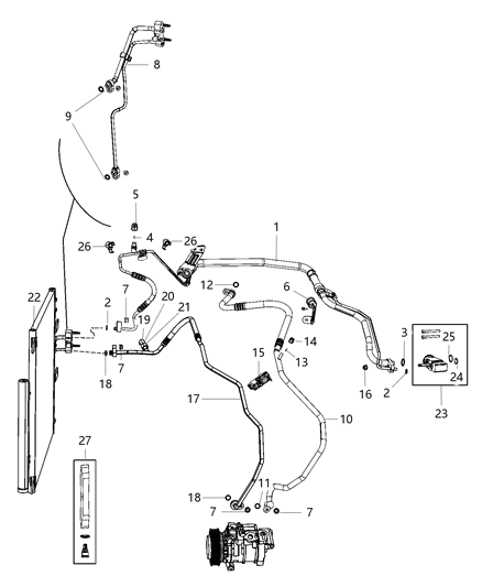 2013 Ram 3500 Line-A/C Discharge Diagram for 68140662AB