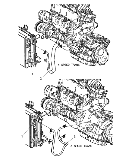 2001 Dodge Grand Caravan Transmission Oil Cooler & Lines Diagram