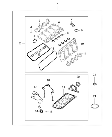 2009 Jeep Commander Engine Gasket / Install Kits Diagram 4