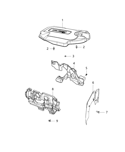 2018 Jeep Compass Engine Cover & Related Parts Diagram 2